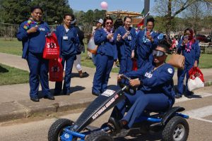 nursing students having a fun time during college event