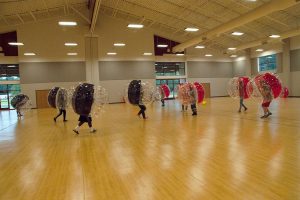 students having fun playing knockerball
