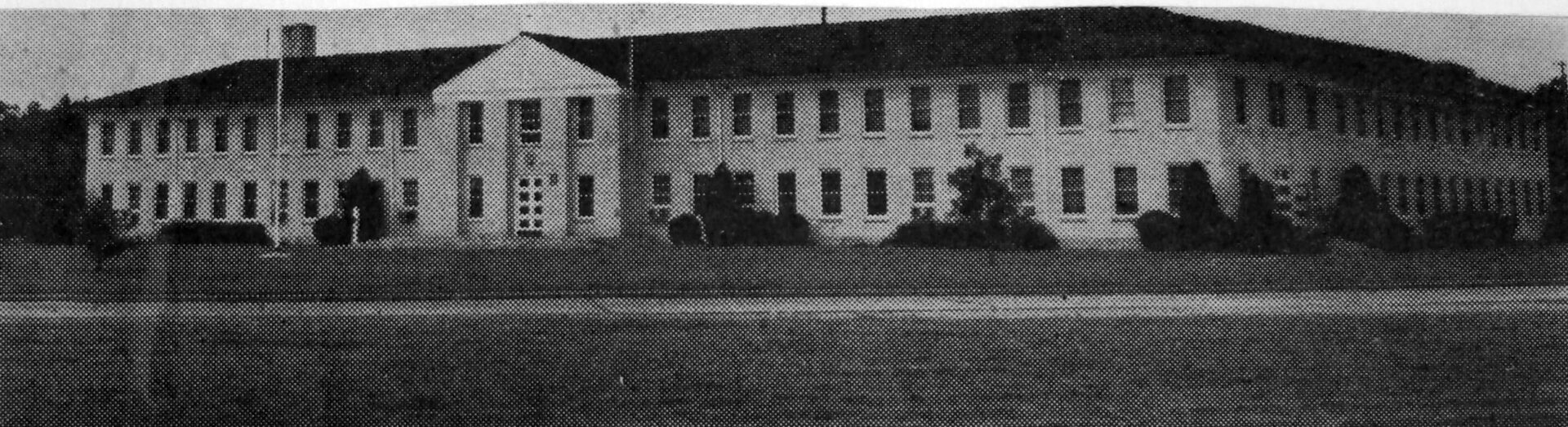 black and white photo of building
