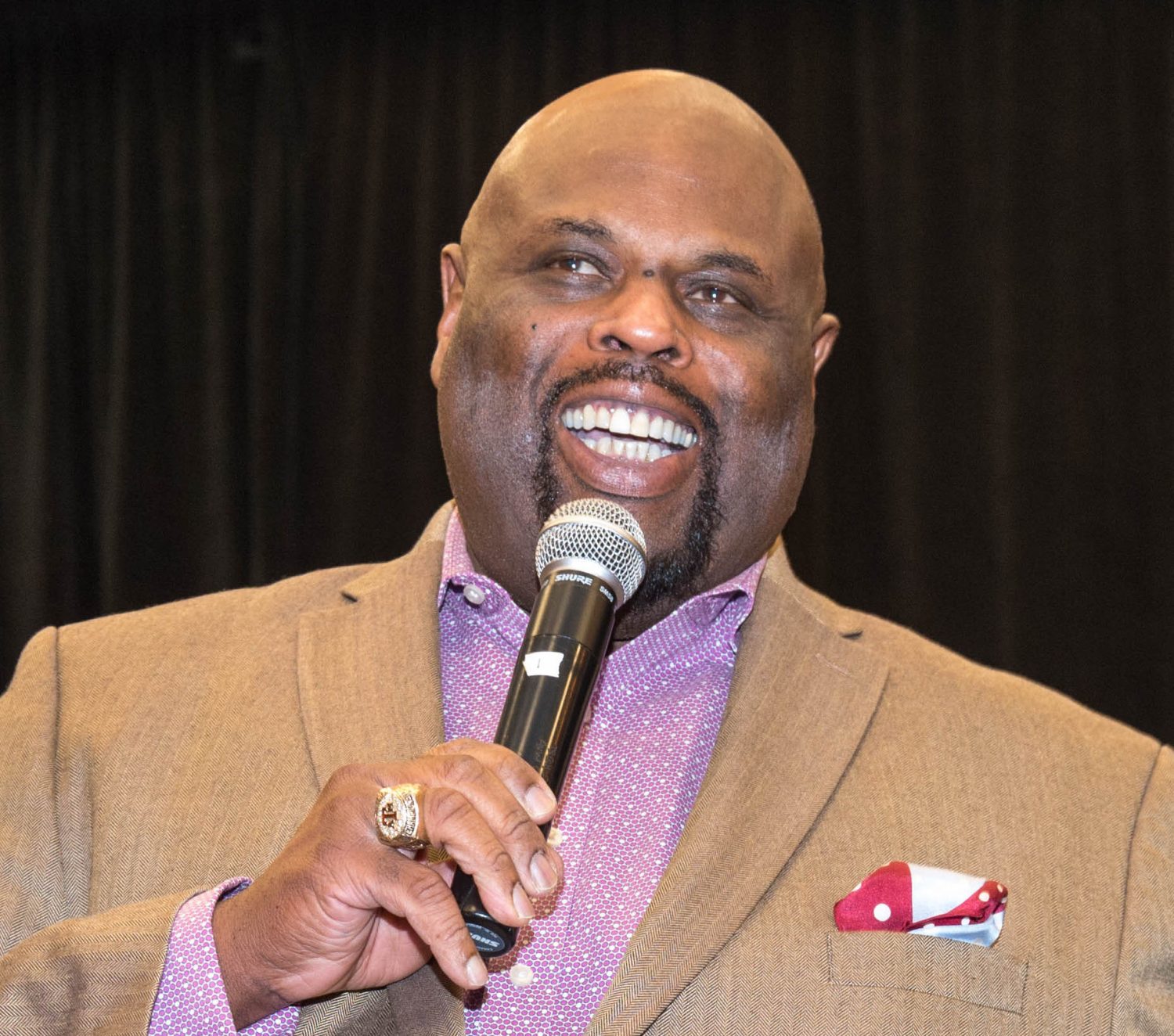 black man with microphone
