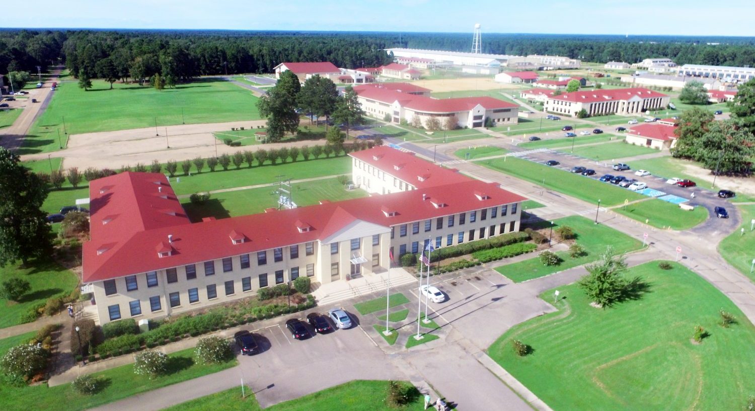 Ariel view of college campus