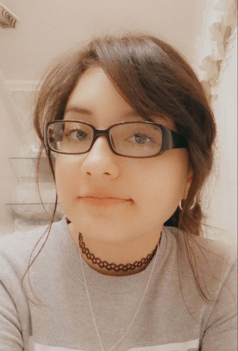 young white woman with glasses