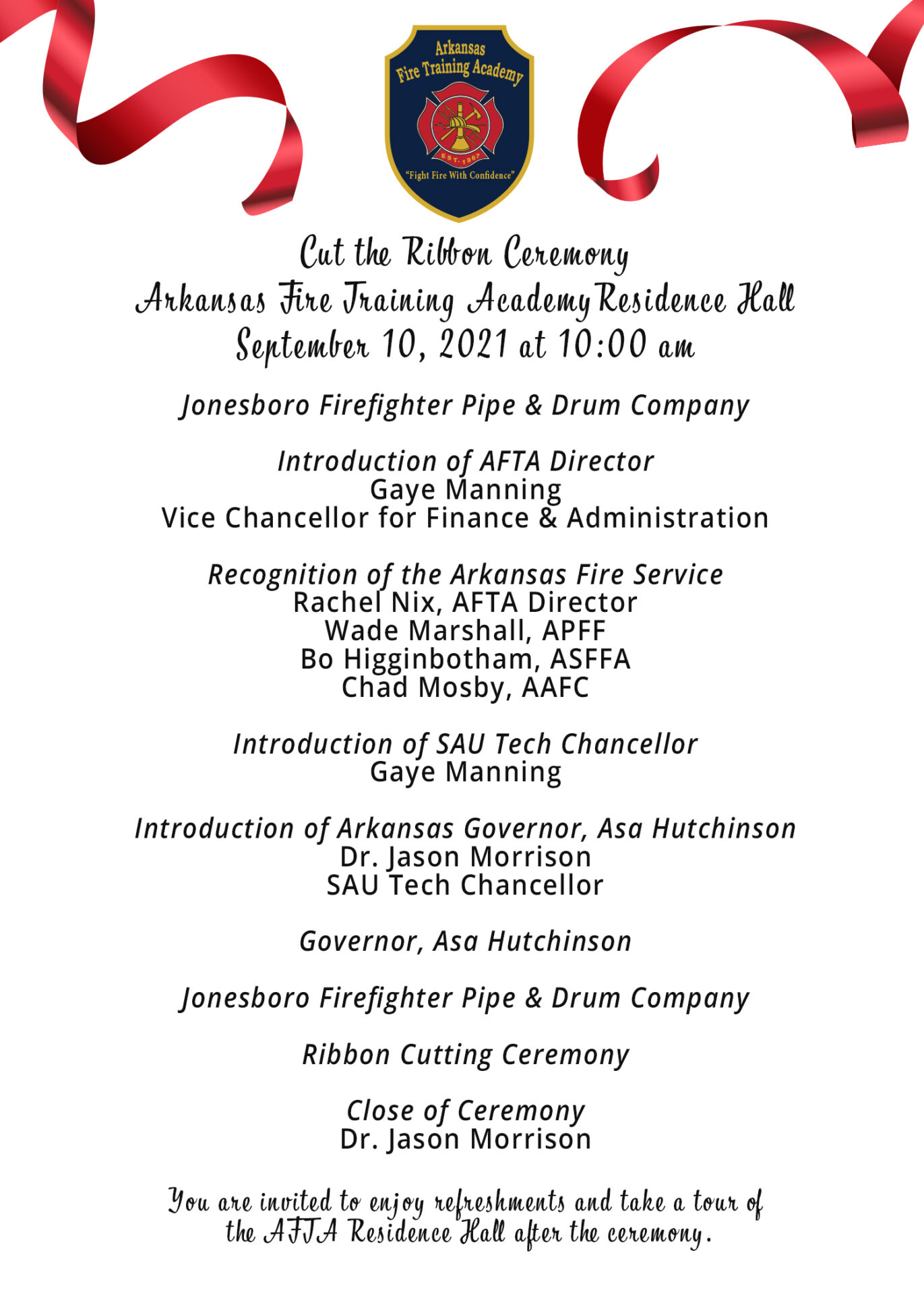 order of ceremony program