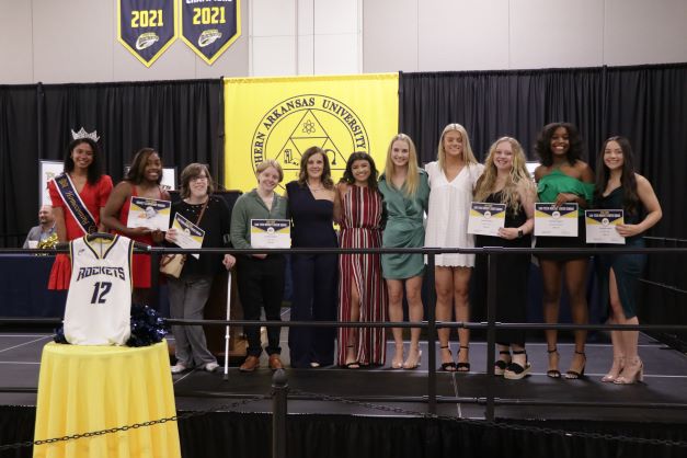 group of young college women