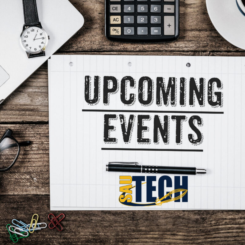 graphic that says "upcoming events"